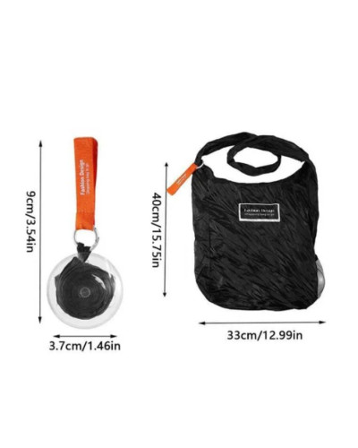 Складна компактна сумка-шоппер Shopping bag to roll up Чорна 182390