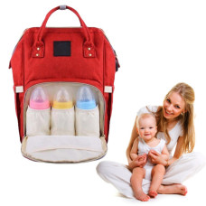 Сумка-рюкзак багатофункціональний органайзер для мами Mummy Bag Червона 182477