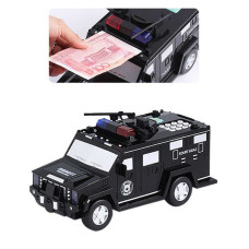 Копилка автомобіль банка з кодовим замком для паперових грошей і монет Money Box Toy чорний 183136
