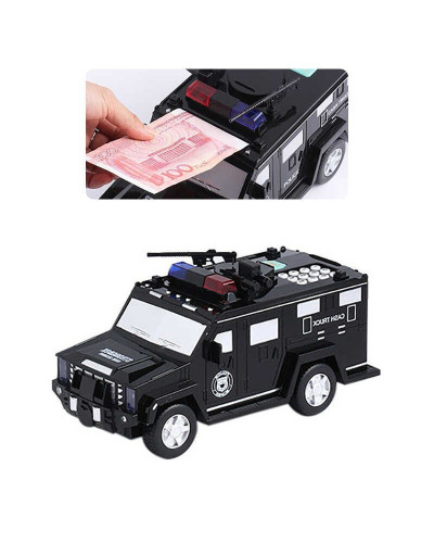 Копилка автомобіль банка з кодовим замком для паперових грошей і монет Money Box Toy чорний 183136
