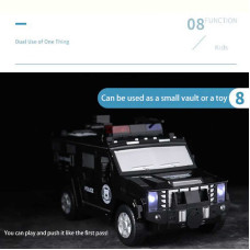 Копилка автомобіль банка з кодовим замком для паперових грошей і монет Money Box Toy чорний 183136