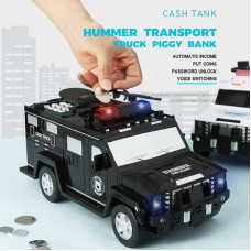 Копилка автомобіль банка з кодовим замком для паперових грошей і монет Money Box Toy чорний 183136