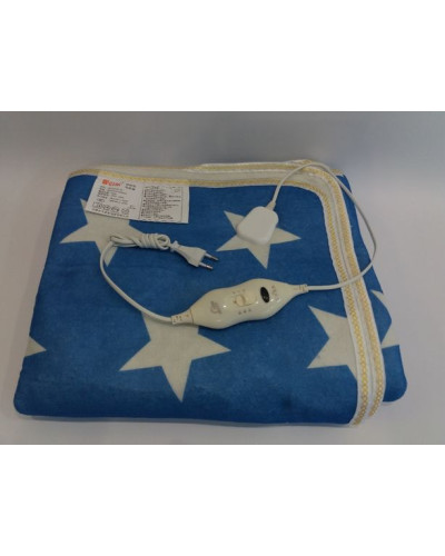 Електропростирадло зі сумкою Electric blanket 150*180 біла зірка на синьому тлі 183404