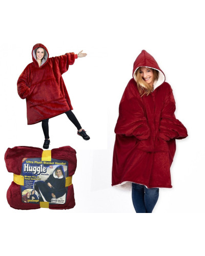 Худі-плед з капюшоном Huggle Ultra Plush Blanket Hoodie Червоний 183997