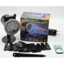 Лазерний вуличний проектор диско LASER LIGHT STAR SHOWER 518 З ПУЛЬТОМ ДИСТАНЦІЙНОГО КЕРУВАННЯ з касетами 12 штук 184395