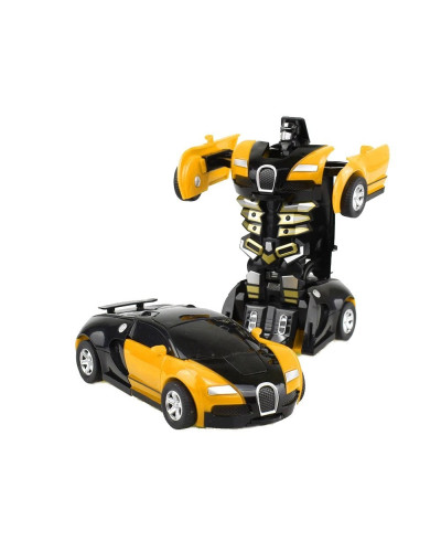 Машинка трансформер з пультом Bugatti Robot Car Розмір 1:18 Жовта 184494