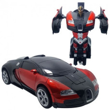 Машинка трансформер з пультом Bugatti Robot Car Розмір 1:18 Червона 184745