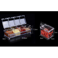 Набір для спецій 4 ємності Crystal Seasoning Box 193546