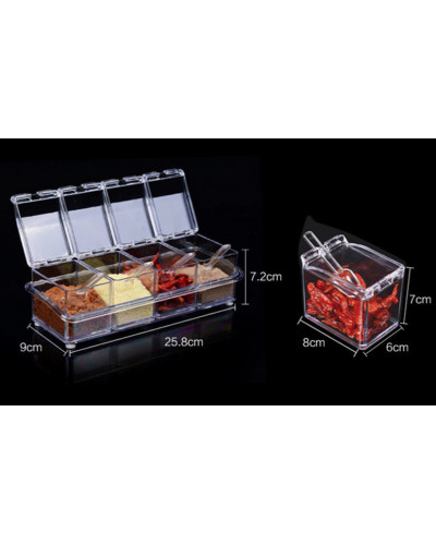 Набір для спецій 4 ємності Crystal Seasoning Box 193546