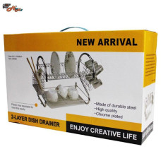 Сушарка органайзер для посуди 2 рівня сталева 8051S Wet Dish Organiser 193878