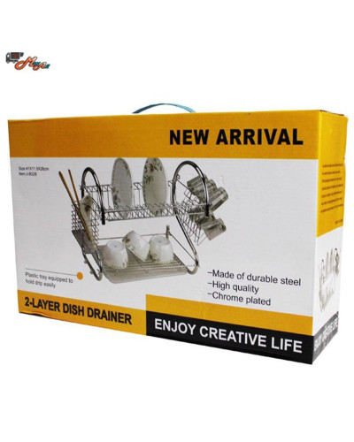 Сушарка органайзер для посуди 2 рівня сталева 8051S Wet Dish Organiser 193878