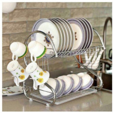 Сушарка органайзер для посуди 2 рівня сталева 8051S Wet Dish Organiser 193878