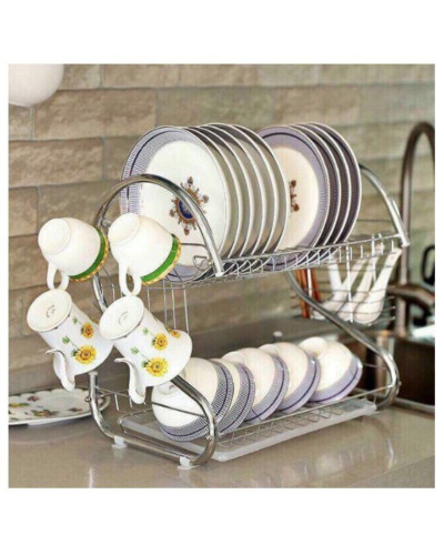 Сушарка органайзер для посуди 2 рівня сталева 8051S Wet Dish Organiser 193878