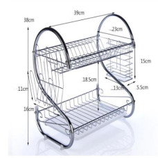 Сушарка органайзер для посуди 2 рівня сталева 8051S Wet Dish Organiser 193878