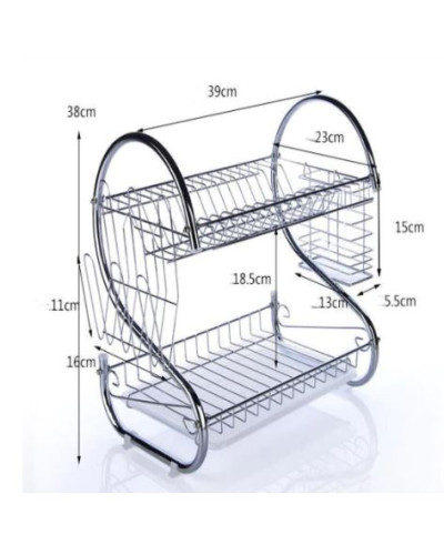 Сушарка органайзер для посуди 2 рівня сталева 8051S Wet Dish Organiser 193878