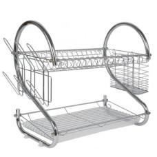Сушарка органайзер для посуди 2 рівня сталева 8051S Wet Dish Organiser 193878
