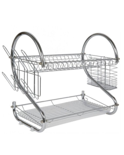 Сушарка органайзер для посуди 2 рівня сталева 8051S Wet Dish Organiser 193878