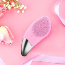 Щетка массажер силиконовая электрическая для чистки лица BEAUTY LUX Silk Brush розовая 193893