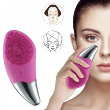 Щетка массажер силиконовая электрическая для чистки лица BEAUTY LUX Silk Brush малиновая 193978