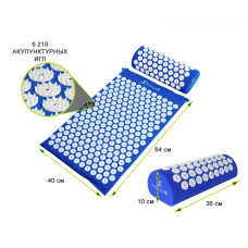 Килимок для акупунктурного масажу ACUPRESSURE MAT з подушкою Синій 194144