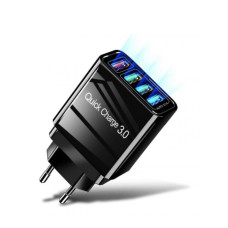 Адаптер Fast Charge 220v 4 USB Черный 194325
