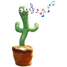 Музыкальная игрушка танцующий кактус Dancing Cactus кактус в вазоне 34 см Зеленый 194370