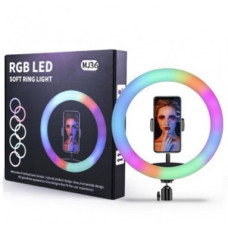 Кільцева LED лампа RGB MJ36 36см 3 кріплення управління на проводі 194458