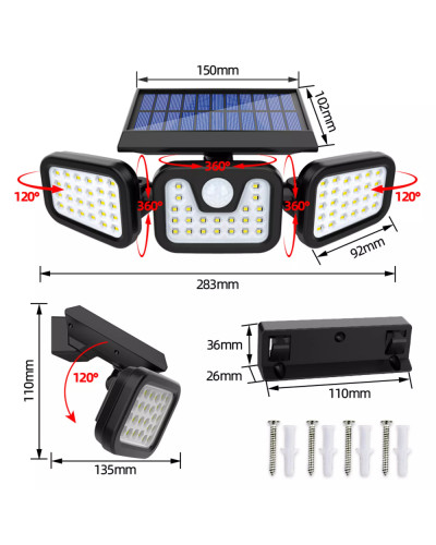 Автономний вуличний світлодіодний ліхтар Solar lamp NJ-0013 196301