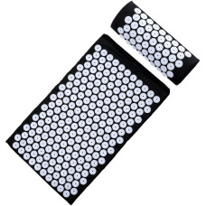 Килимок для акупунктурного масажу ACUPRESSURE MAT з подушкою Чорний 196406