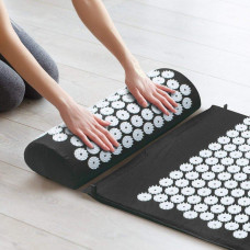 Килимок для акупунктурного масажу ACUPRESSURE MAT з подушкою Чорний 196406