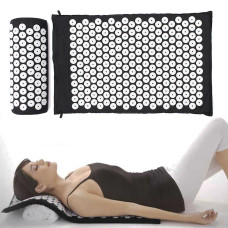 Килимок для акупунктурного масажу ACUPRESSURE MAT з подушкою Чорний 196406