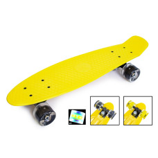 Скейтборд Пенні борд Penny Board Жовтий Світяться колеса 196457