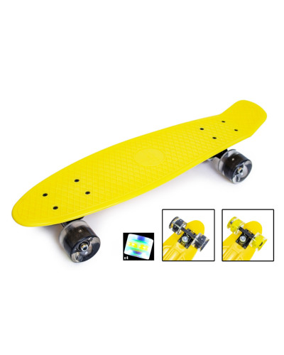 Скейтборд Пенні борд Penny Board Жовтий Світяться колеса 196457