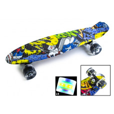 Скейтборд Пенні борд Penny Board "Cool Draft" Joker Світиться колеса 196512