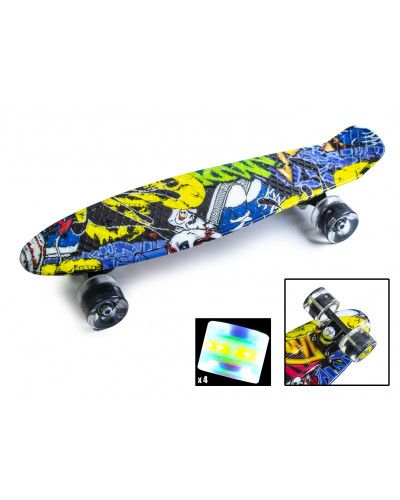Скейтборд Пенні борд Penny Board "Cool Draft" Joker Світиться колеса 196512