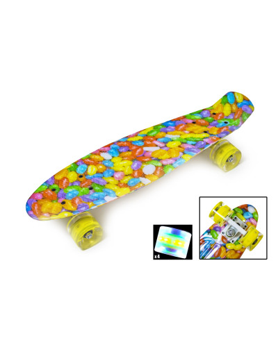 Скейтборд Пенні борд Penny Board "Карамель" Світиться колеса 196516
