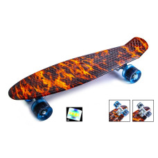 Скейтборд Пенні борд Penny Board "Fire" Світиться колеса 196517