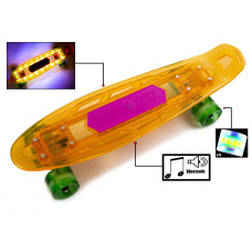 Скейтборд Пенни борд Оранжевий Penny "Fish Skateboard Original" Orange Музичний і світиться 196564