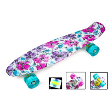Скейтборд Пенні борд Penny Board "Квіти ромашки" Світиться колеса 196615