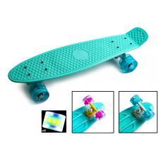 Скейтборд Пенни борд Penny Board Бирюзовий колір Світиться колеса 196637