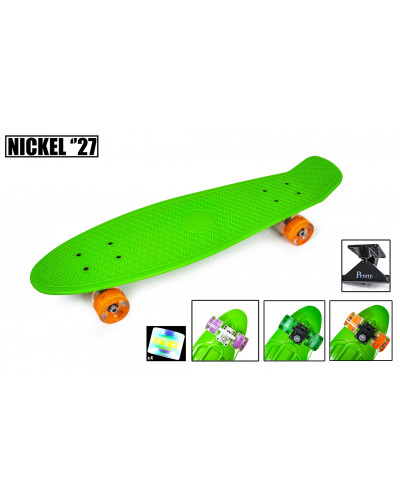 Скейтборд Пенні борд Penny Board Nickel 27" Зелений Світиться колеса 196677