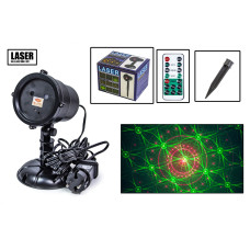 Новогодний уличный лазерный проектор 2 цвета X - Laser XX - Ls - 807 Rgb c дистанционным управлением 196701
