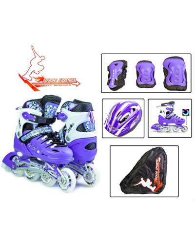 Комплект дитячих роликових ковзанів з захистом Scale Sport Violet розмір 29-33 196709