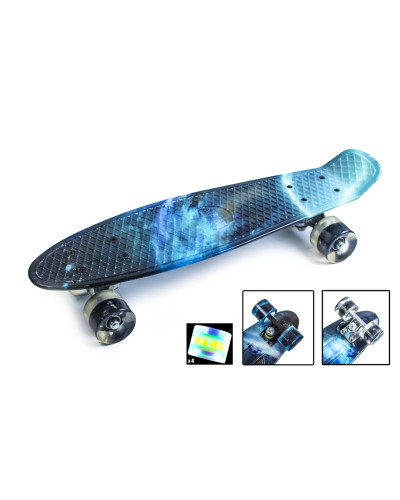 Скейтборд Пенні борд Penny Board "Galaxy" Світиться колеса 196718