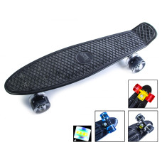 Скейтборд Пенні борд чорний Penny Board Black Світяться колеса 196810