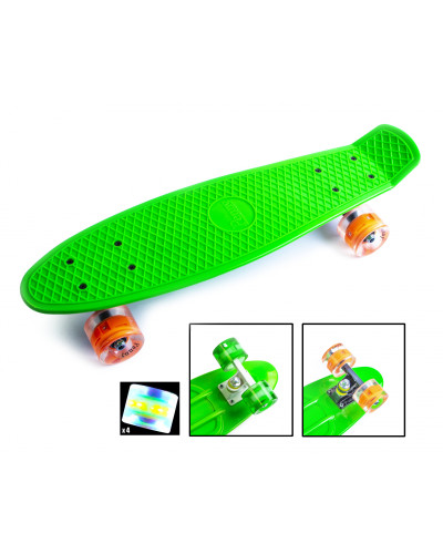 Скейтборд Пенні борд Penny Board Зелений Світиться колеса 196812