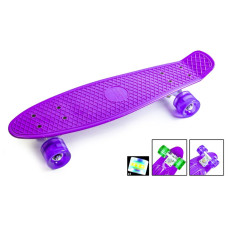Скейтборд Пенні борд Penny Board Фіолетовий Світиться колеса 196818