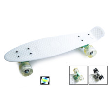 Скейтборд Пенні борд Penny Board Білий Світяться колеса 196820