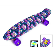 Скейтборд Пенні борд Penny Board "Орхідея" Світиться колеса 196928