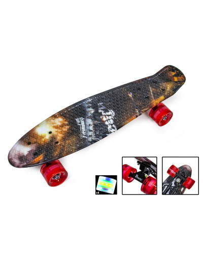 Скейтборд Пенні борд Penny Board "Битва" Світяться колеса 197634